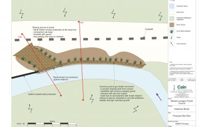 Site plans for proposed river bank repairs